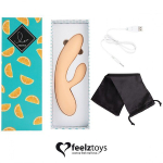 Бежевый вибратор-кролик 20,2см Feelz Toys Lea Rabbit Vibrator