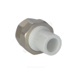 Муфта трубная PP-R комбинированная разъемная белая Дн 20х3/4" Ру25 наруж пайка/ВР VALFEX 10157120
