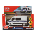 Модель ин. мет. "Renault Master. Полиция" 14см, белый, открыв. дв. коробка MASTER-14POL-WH (Технопарк)