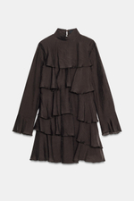 МИНИ-ПЛАТЬЕ С ВОЛАНАМИ — ZARA