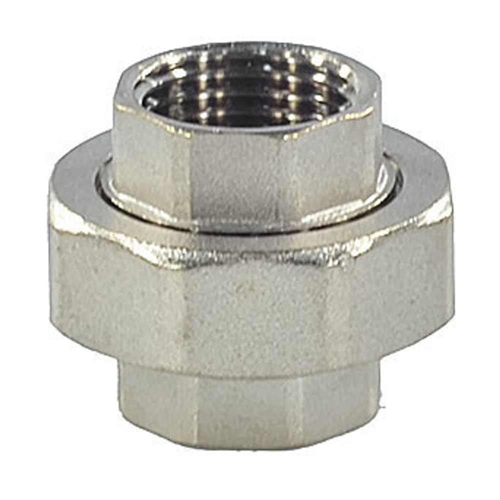 Соединитель латунь никель американка Ду 15 (1/2") прямой ВР/ВР SantechSystems