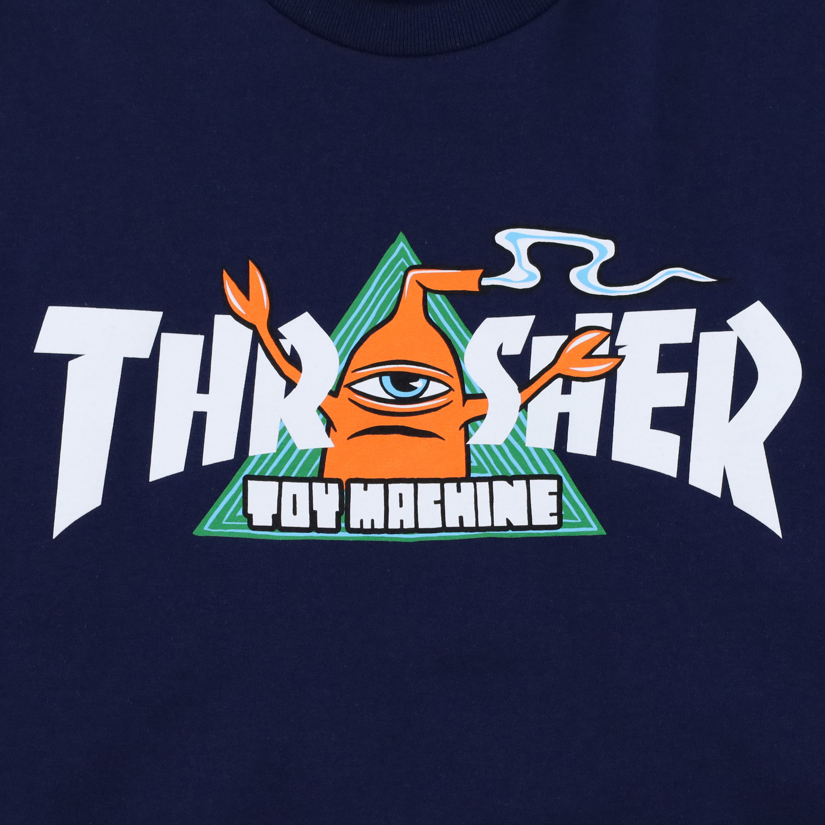 Футболка Thrasher x Toy Machine Vortex T-Shirt (navy) артикул: - купить в магазине Дайс