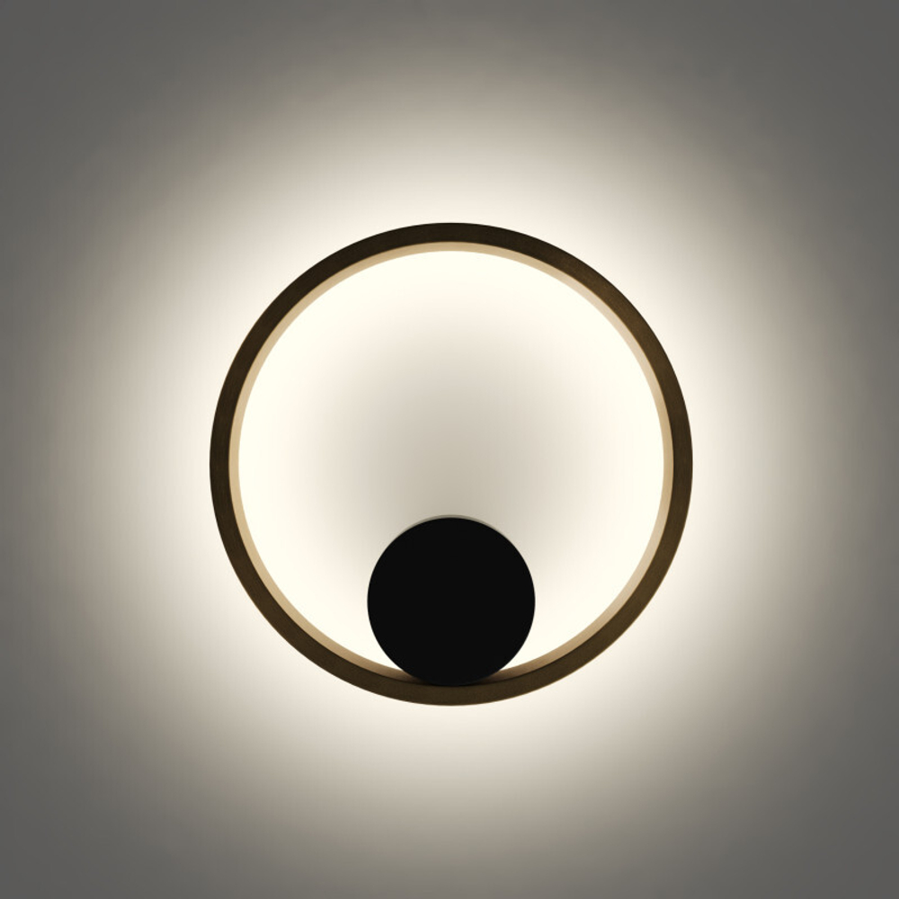 DK5060-BK+SG Бра ORBIT, IP20, 3000К, LED, 10 Вт, черный + сатинированное золото, алюминий