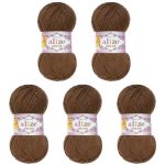Пряжа Alize (Ализе) Cotton Gold / уп.5 мот. по 100 г, 330м, 493 коричневый A