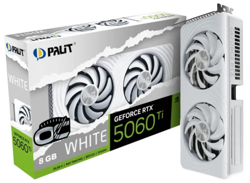 Видеокарта Palit GeForce RTX 5060 TI WHITE OC (NE7506TU19P1-GB2062M)