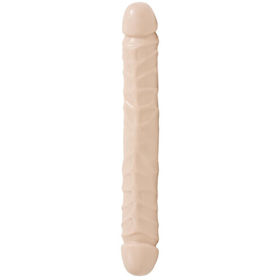Двухголовый фаллос телесного цвета Jr. Veined Double Header 12 Bender - 29,5 см. (Цвет: телесный)