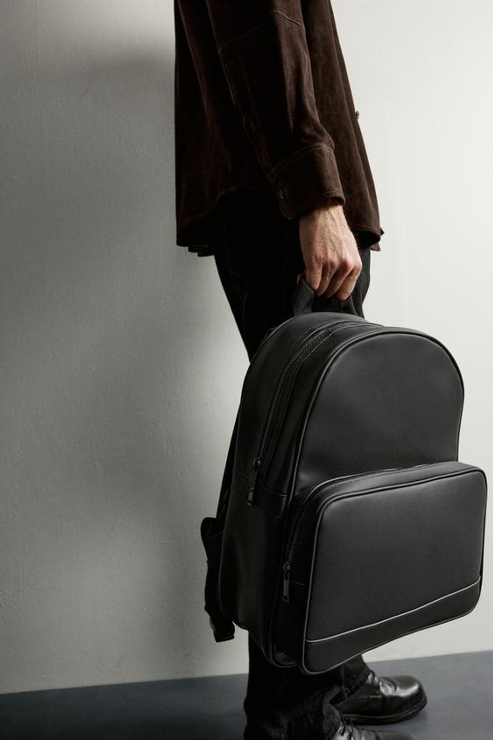 ZARA ФАКТУРНЫЙ РЮКЗАК, ЧЕРНЫЙ