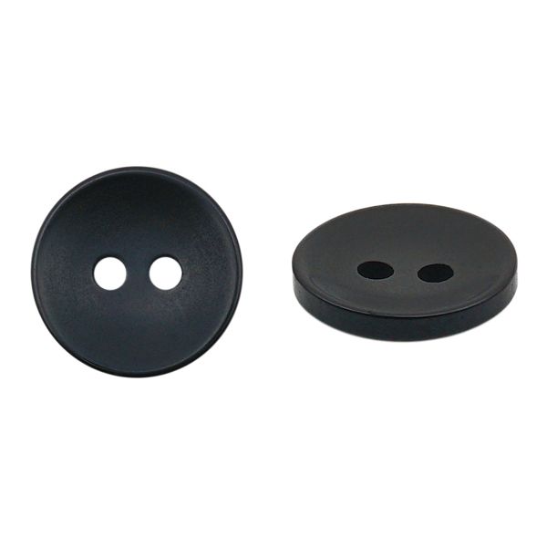 Пуговицы 2 прокола 24L=15 мм, Black, черный, NE188, 36 шт