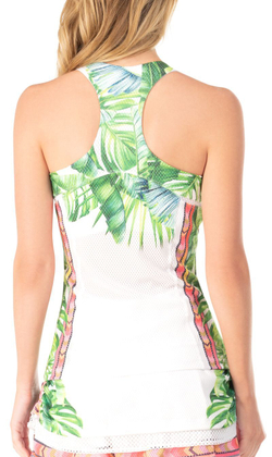 Женский топ теннисный Lucky in Love Palm Island Tank With Bra - белый