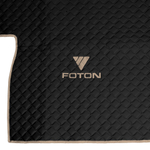 Ковры Foton Auman (экокожа, черный, бежевый кант, бежевая вышивка)