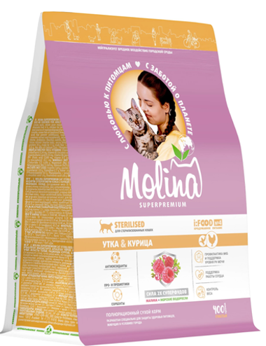 Molina Sterilised Утка Курица 400 г