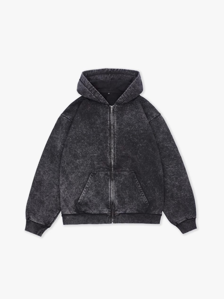 Худи на молнии Garment dyed 380 г
