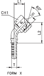 Фитинг DN 32 BSP (Г) 1.1/2 (45) (штифтованная гайка, o-ring)