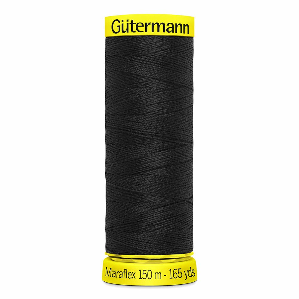 Нитки для трикотажа Gutermann Maraflex 120 (150 метров), 5 кат. | _000 черный