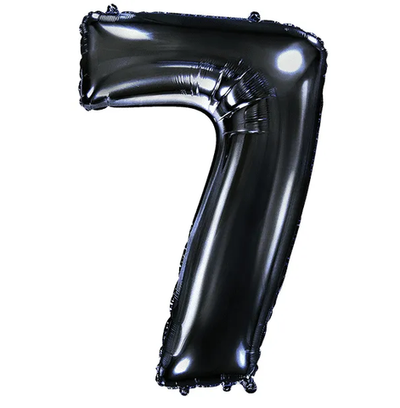 Шар фольга Цифра 7 Black Черный F 102 см УЖЕ с гелием