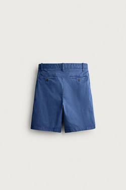 ZARA ШОРТЫ ЧИНОС REGULAR FIT, ЛИНЯЛЫЙ СИНИЙ
