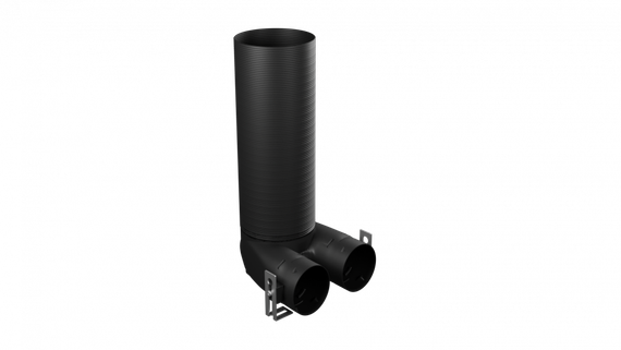 Flexag PPP-125/90x2 пленум пластиковый вентиляционный потолочный, D125, на 2 выxода