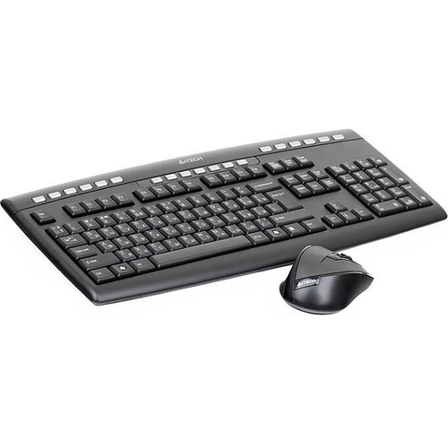 Клавиатура + Мышь A4Tech V-Track Wireless 9200F, USB, черный (GR-86+G9-730FX)