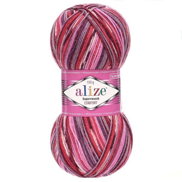 Пряжа Alize (Ализе) Superwash Comfort Socks / уп.5 мот. по 100 г, 420м, 2698 A