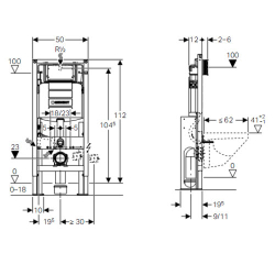Инсталляция для унитаза GEBERIT Duofix UP320 Sigma 111.380.00.5 схема