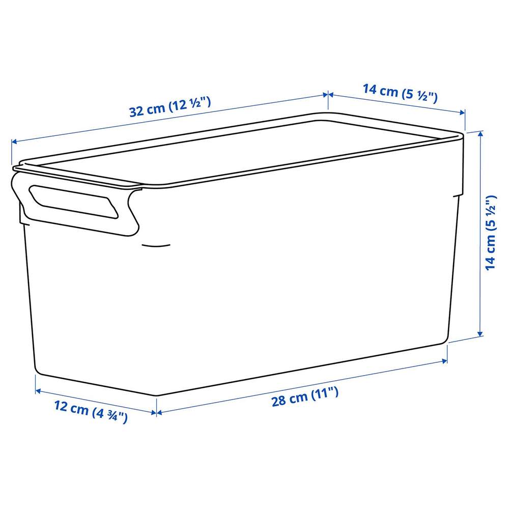 IKEA KLIPPKAKTUS  (ИКЕА КЛИППКАКТУС)  -  Контейнер для холодильника - прозрачный 32x14x14 см