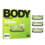 Сменные кассеты для бритья Gillette Labs Body + Intimate, в упаковке 3 кассеты (Германия)