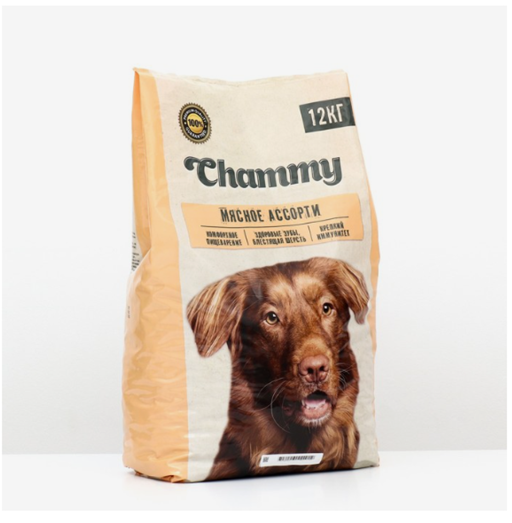 Сухой корм Chammy для собак крупных пород, мясное ассорти, 12 кг