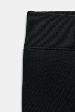 ZARA БРЮКИ FLARE ИЗ ФЛИСА, ЧЕРНЫЙ