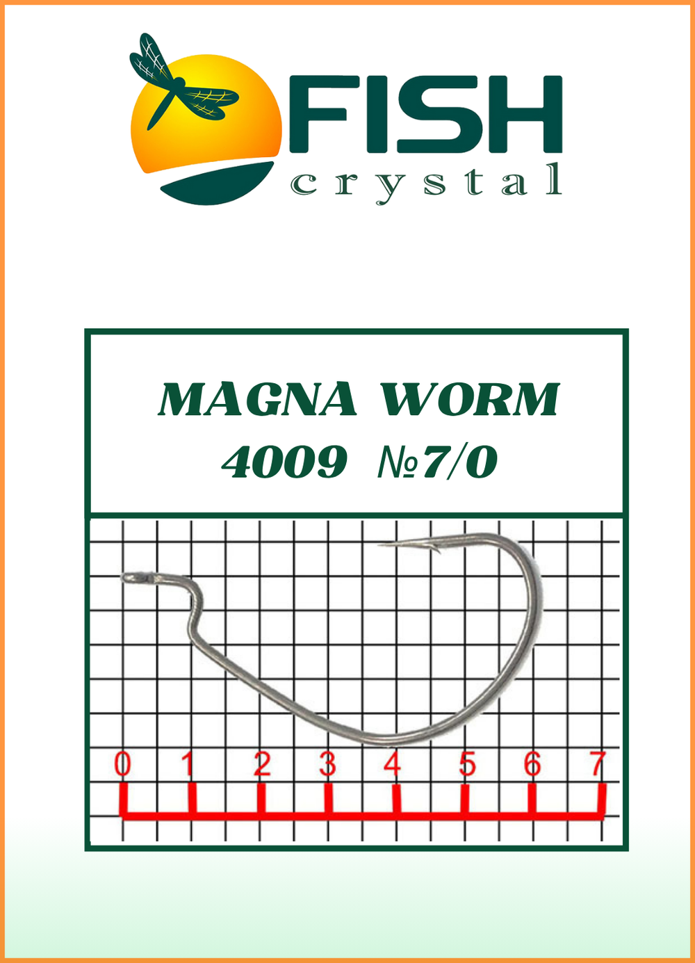 Крючок рыболовный Fish Crystal (офсет) MAGNA WORM 4009 №4/0 (5 упаковок)