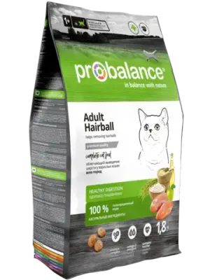 Сухой корм ProBalance Adult Hairball для кошек, облегчающий выведение шерсти