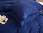 Комплект постельного белья Winni Евро, Бархатный сатин, Темно-синий