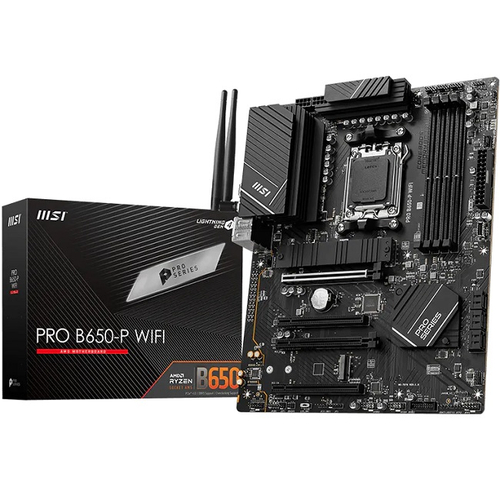 Материнская плата MSI PRO B650-P WIFI (Socket AM5/AMD B650/4xDDR5/4xPCI-Ex16/2xM.2/SB7.1/Wi-Fi/BT/GLAN/DP/HDMI/ATX)