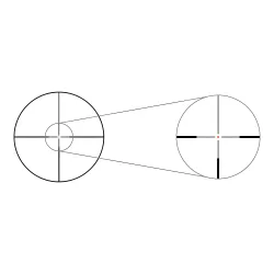 Прицел Gaut Quartz 3-9x50 AO, сетка 32, подсветка, 0.1 МIL - схема прицельной сетки с подсветкой точки