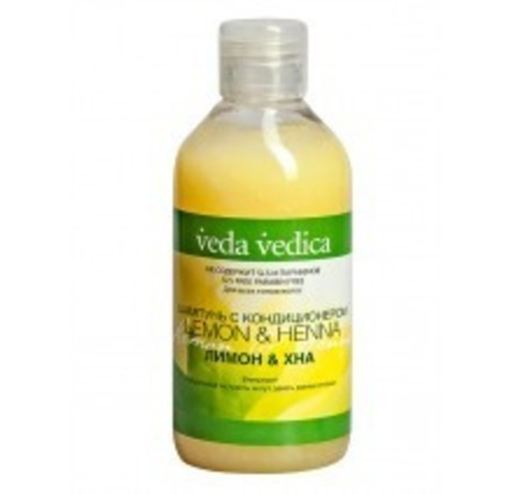 Шампунь с кондиционером Veda Vedica Лимон и Хна без SLS и парабенов  Lemon Henna 250мл.