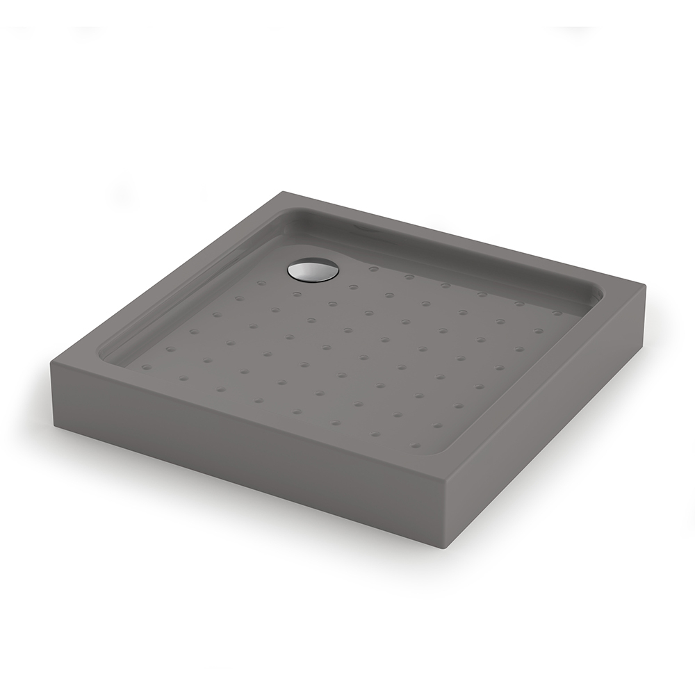 Душ. поддон Veconi TZ-52GR Арт. TZ52GR-80-C5 Акриловый (800x800x150, серый, квадратный)