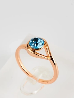 Кольцо Белла с голубым кристаллом Swarovski