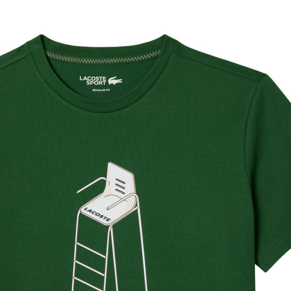 Мужская теннисная футболка Lacoste Tennis Heritage Print - зеленый