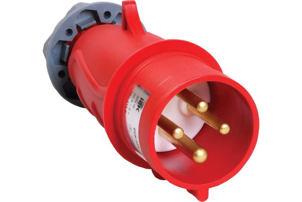 Вилка IEK 024 3P+PE 32A 6x/380-415B IP44 переносная MAGNUM PSN02-032-4