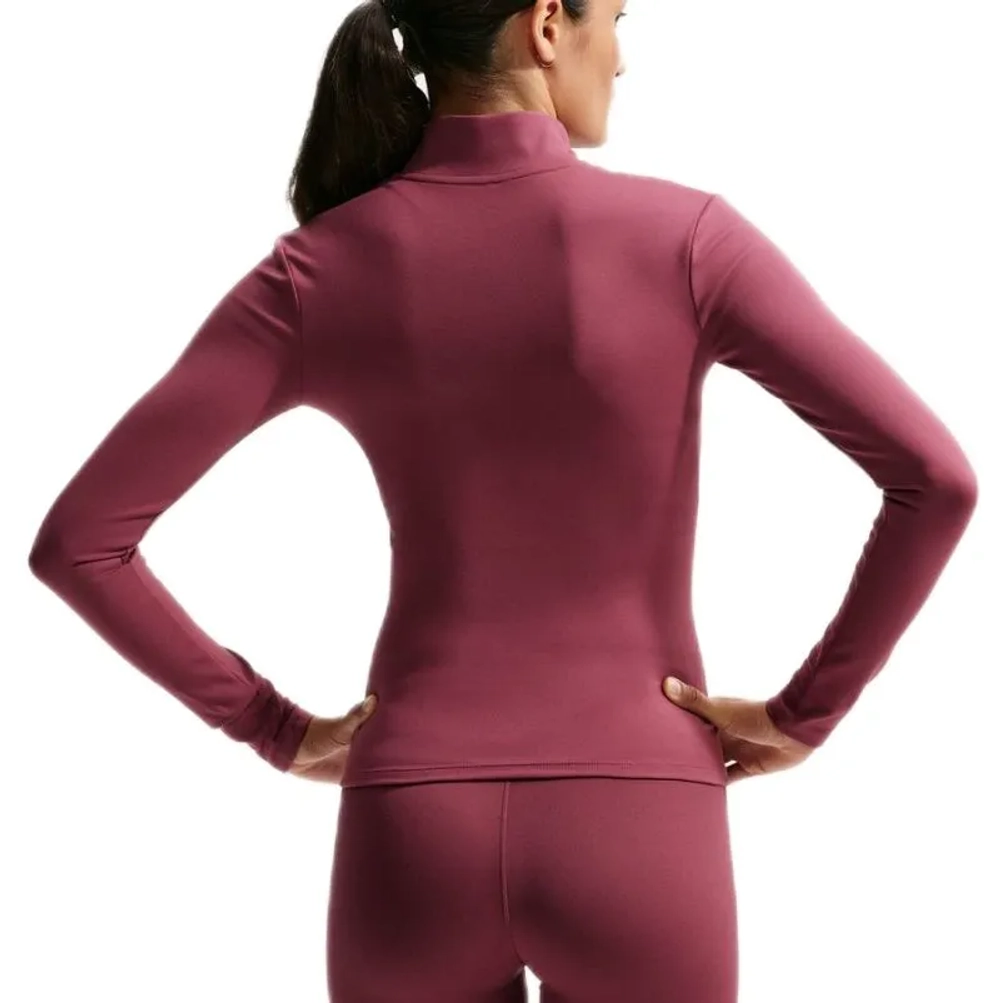 Женская Кофта теннисная Nike One Dri-Fit Full Zip Fitted - pink smoke/white