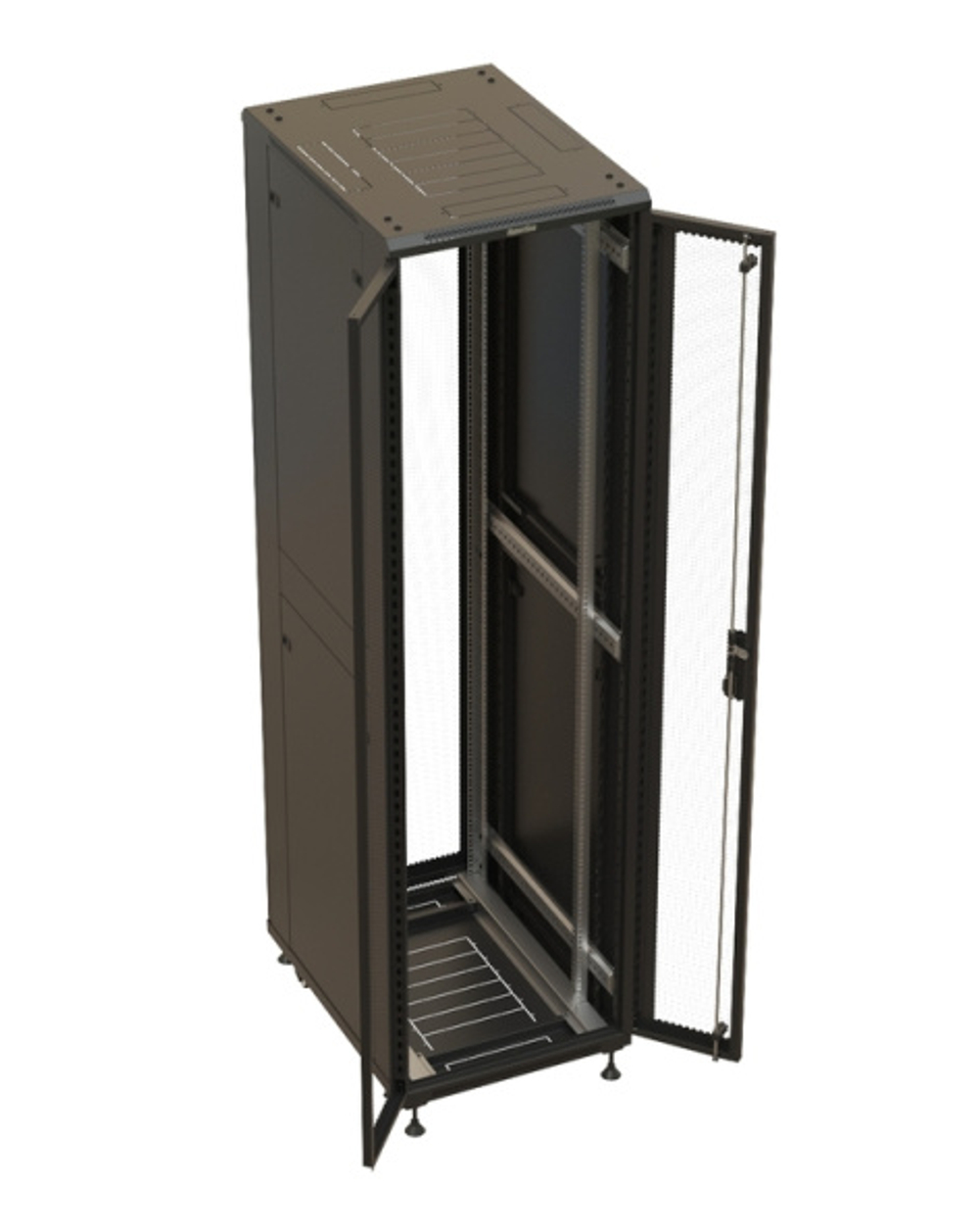 Шкаф напольный 19", 47U Hyperline TTBR-4762-DD-RAL9004