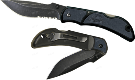 Складной нож OUTDOOR EDGE Chasm Medium, серрейторная кромка лезвия, серая рукоятка