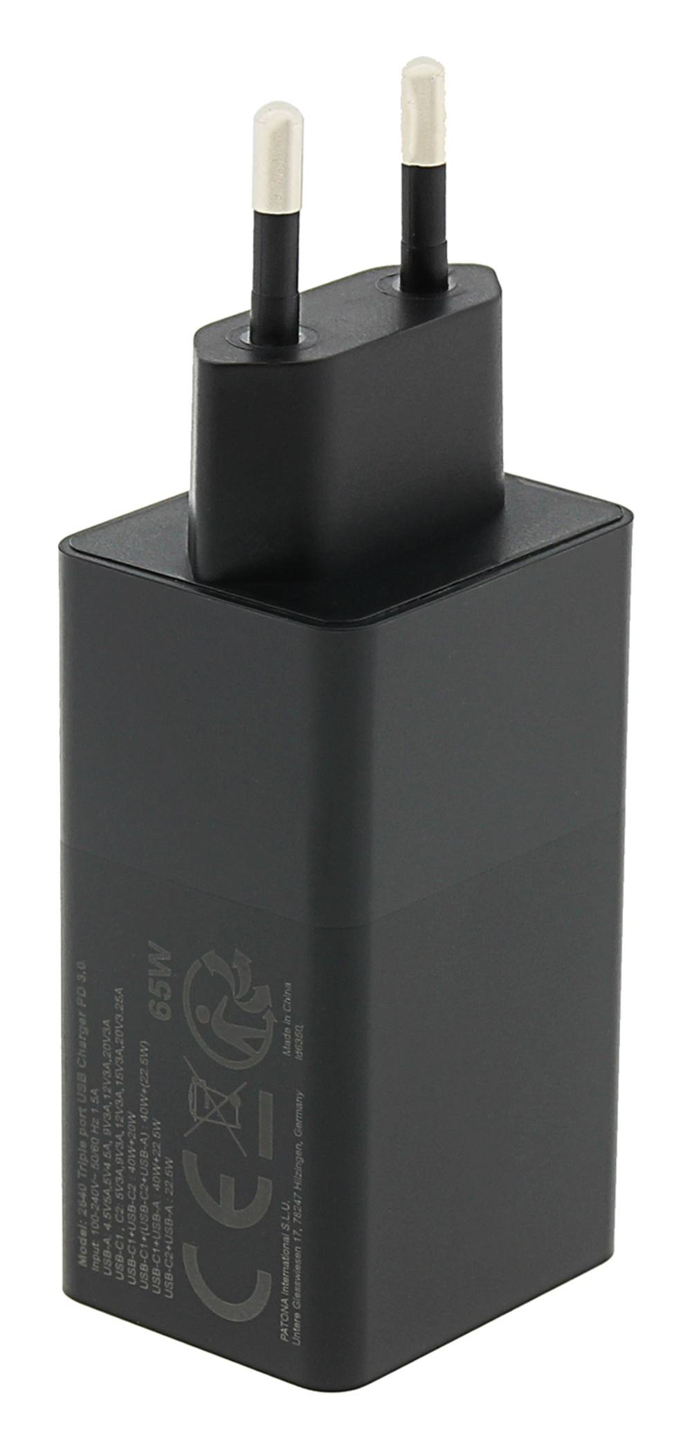 Сетевое зарядное устройство Patona Premium GaN PD65W 2xUSB-C 1xUSB-A