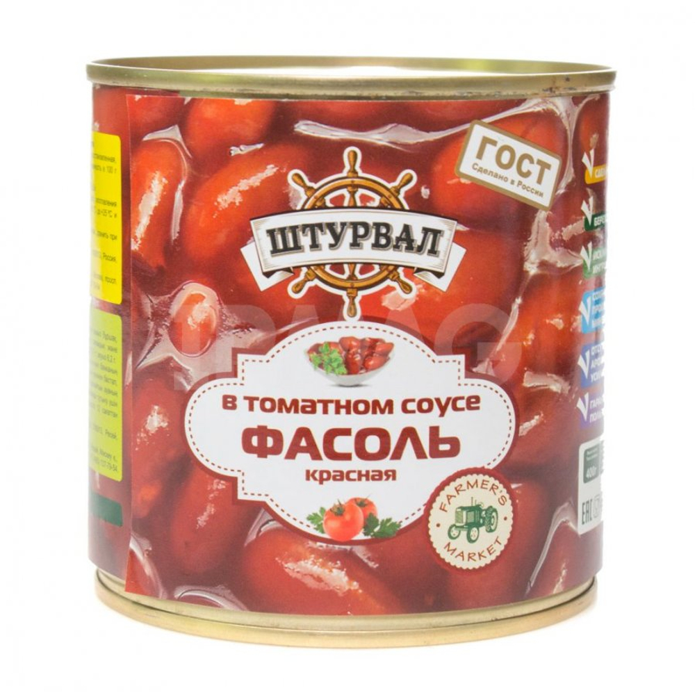 Фасоль красная в т/с ГОСТ 400 гр 12 шт