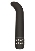 Чёрный вибромассажер G-точки CRYSTAL G-SPOT - 15 см.
