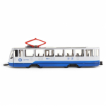 Модель ин. мет. "Трамвай" 18,5см, свет-звук, двери, бел, коробка TRAM71403-18SL-BUWH (Технопарк)