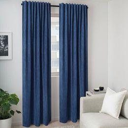 Комплект штор IKEA LAGEROLVON (ЛАГЕРОЛЬВОН), Синий, 145х250 см, 2 шт