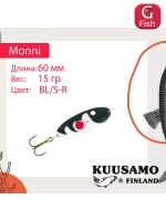 Блесна для рыбалки Monni 60/15 с камнем, BL/GR/Fye-S