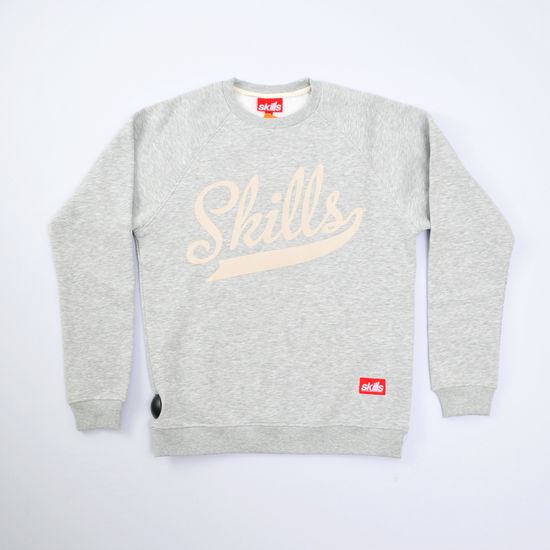 СВИТШОТ  SKILLS  SCRIPT LOGO 2  CREWNECK (LIGHT-GREY)