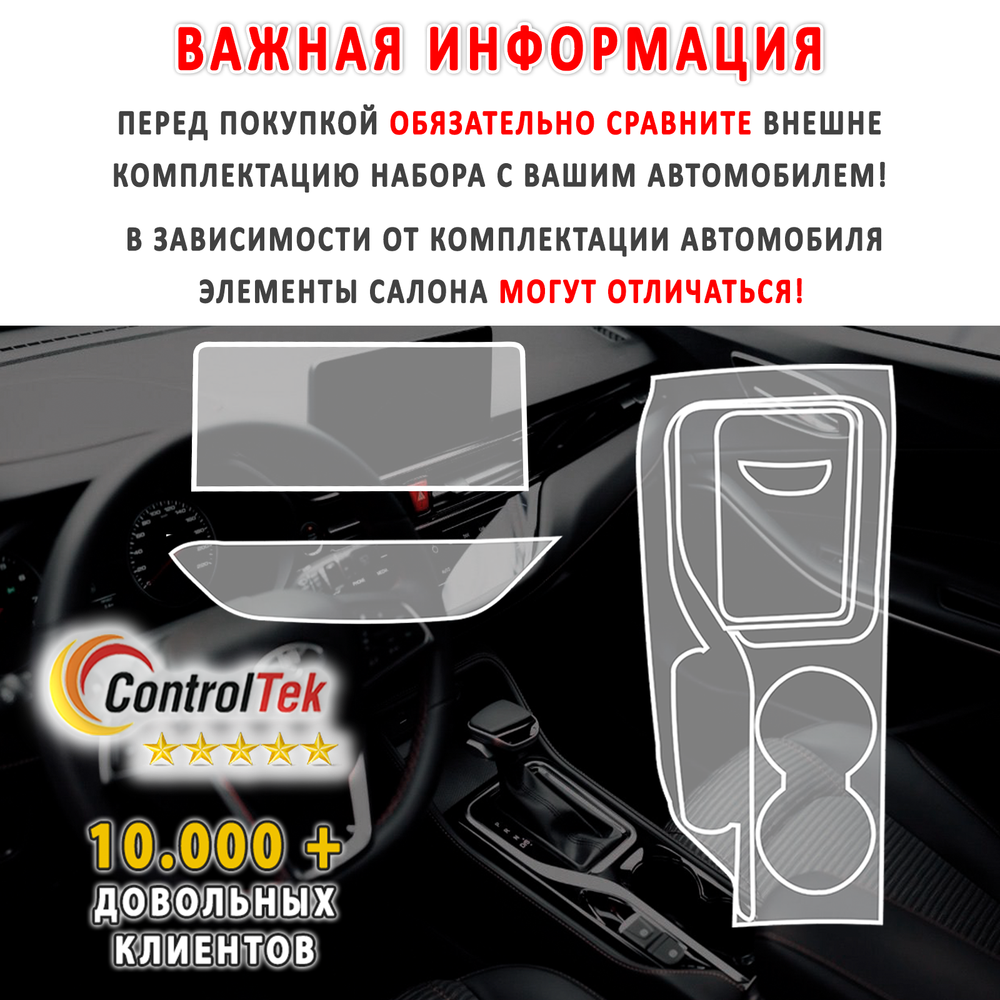 Москвич 3 (2022) - комплект защитных пленок 4 в 1. Пленка защитная ControlTek HYBRID со слоем TOP COAT. Толщина: 6 mil. (175 мкм.)