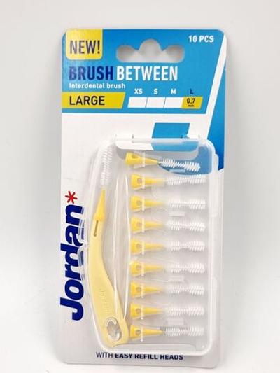 Межзубные ершики Jordan Clinic Brush Between 0,7 мм размер L (Желтая), 10 шт (Из Финляндии)